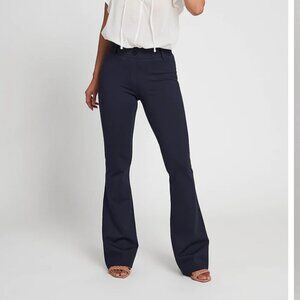 BETABRAND NAVY RAYON NYLON BOOTCUT FLARED STRETCH YOGA PANTS - M